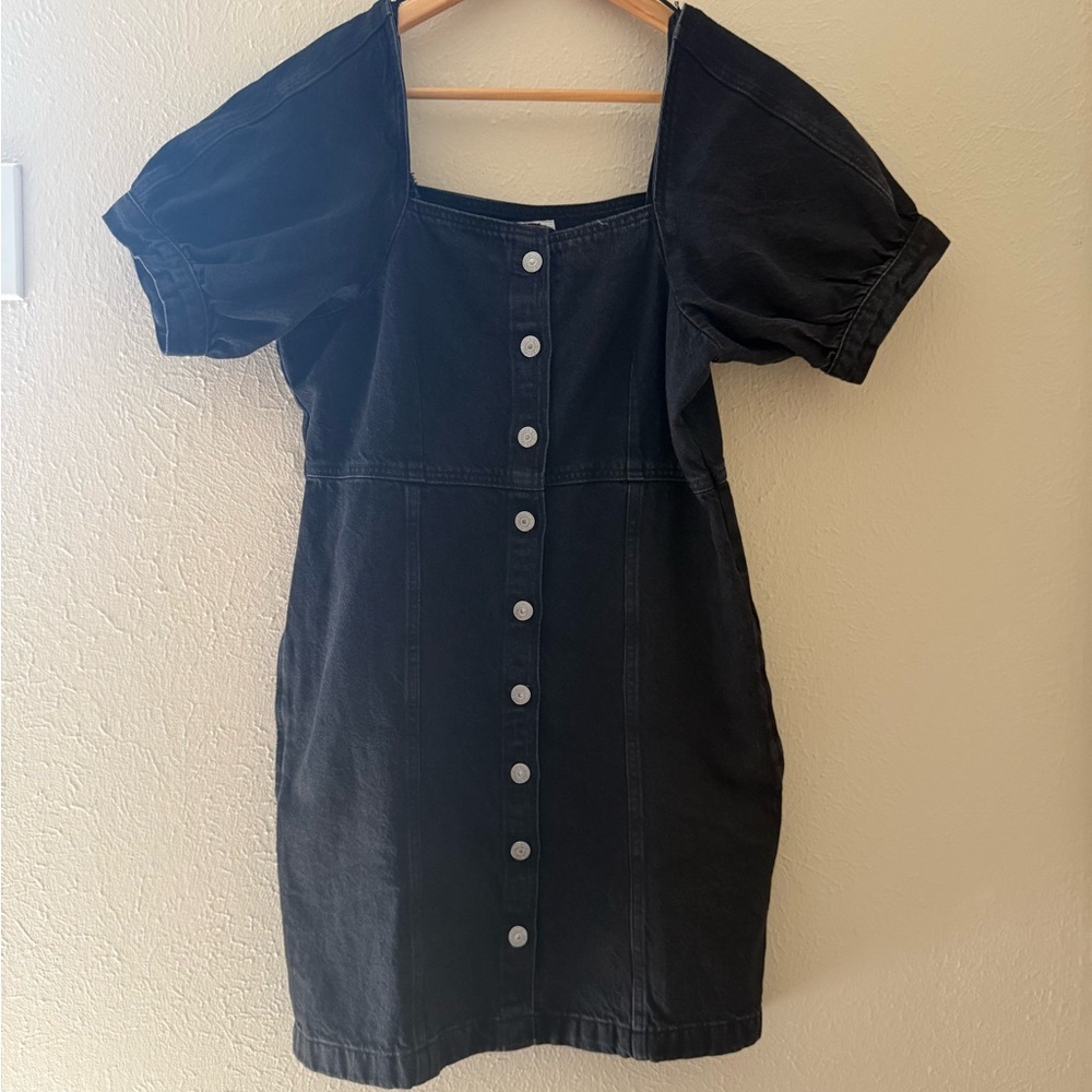 Levi's Black Button-Front Mini Dress
